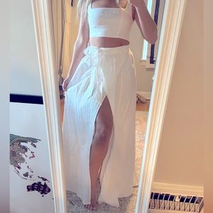 Reformation Palm Linen Two Piece in White